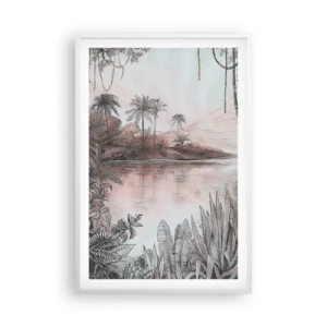Pôster em moldura branca - Diário de um explorador do século 19 - 61x91 cm