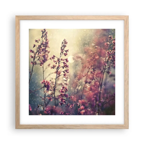 Pôster com moldura de carvalho claro - Jardim Secreto - 40x40 cm