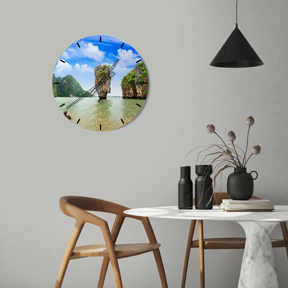 Relógio de parede - Relógio em vidro - Maravilhas rochosas da natureza - 40x40 cm