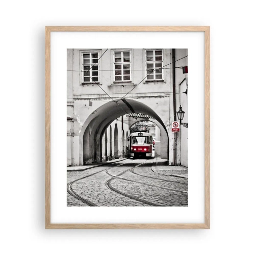 Pôster com moldura de carvalho claro - Através do labirinto urbano - 40x50 cm