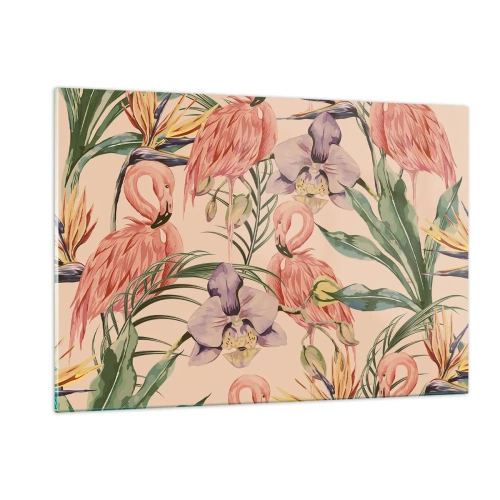 Quadro em vidro - Balé rosa em flores - 120x80 cm
