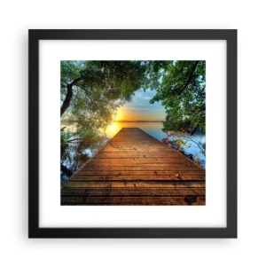 Pôster com moldura preta - Tome o seu tempo, sente-se - 30x30 cm