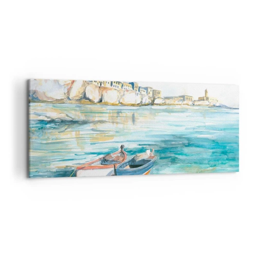 Quadro em tela - Paisagem em azul - 120x50 cm