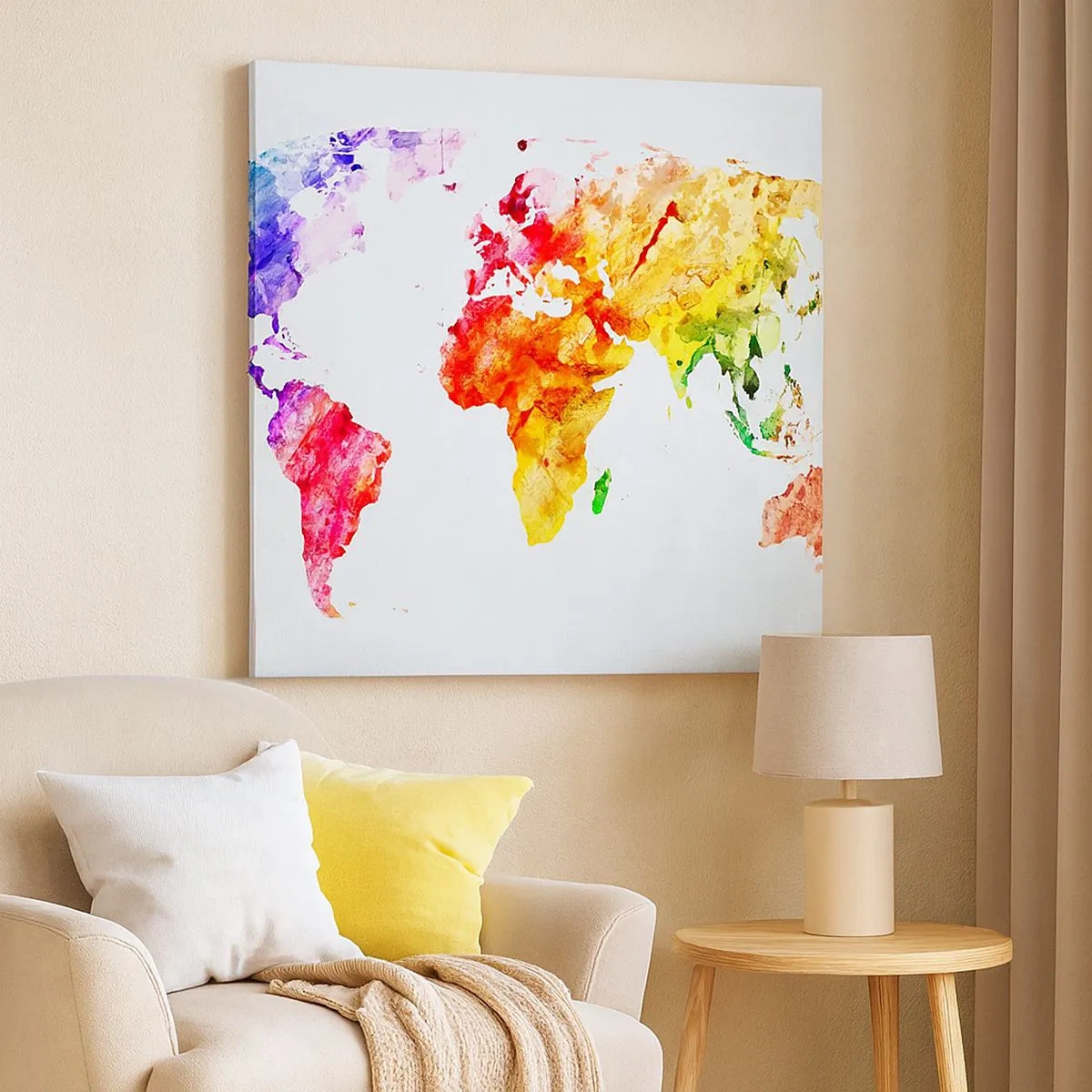 Quadro em tela - Todas as cores do mundo - 30x30 cm