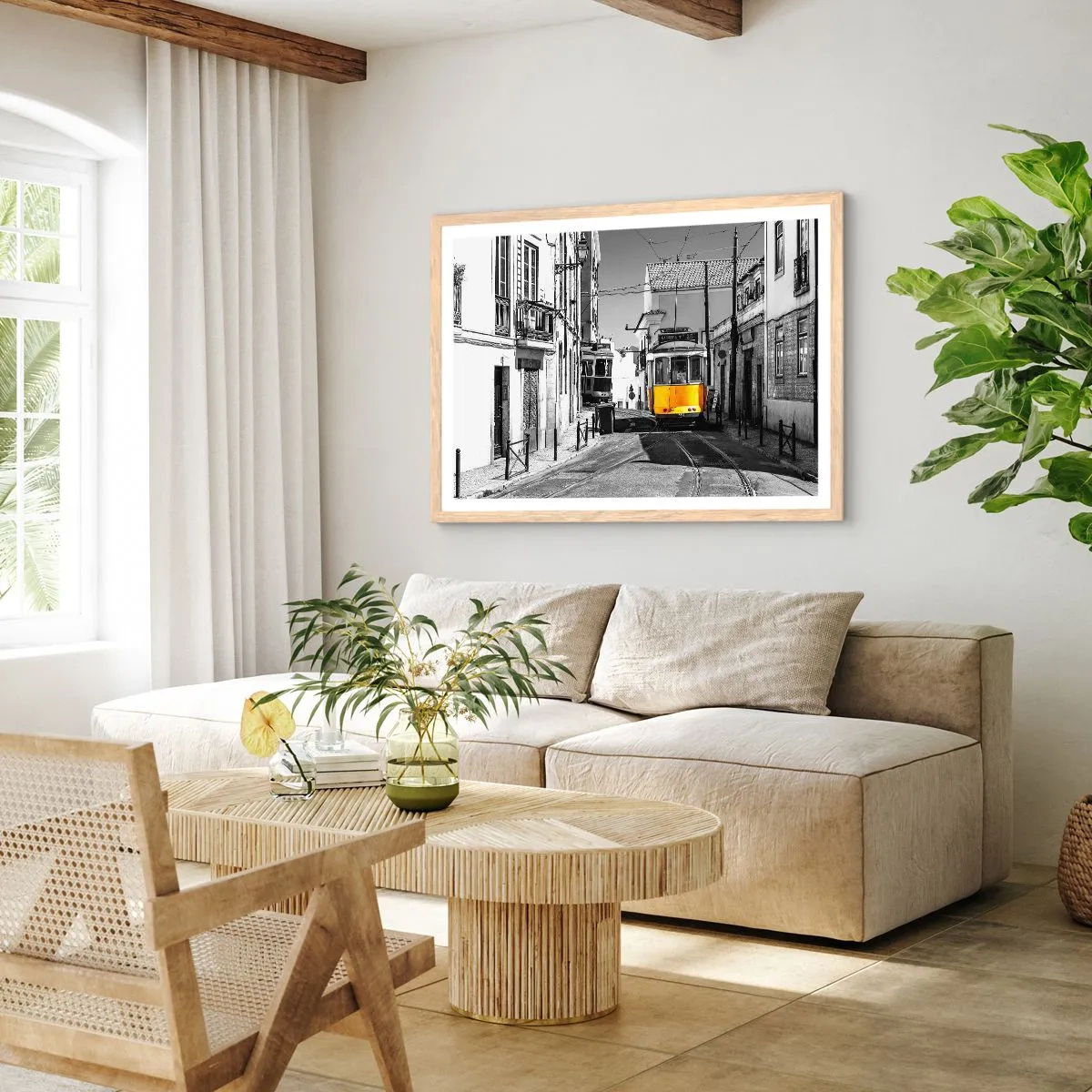 Pôster com moldura de carvalho claro - O Espírito de Lisboa - 100x70 cm