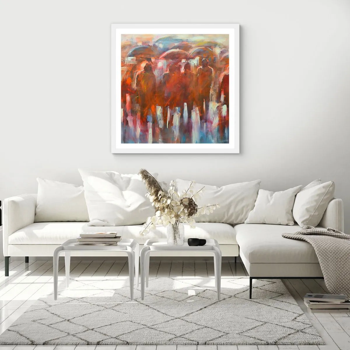 Pôster em moldura branca - Iguais na chuva e no nevoeiro - 30x30 cm