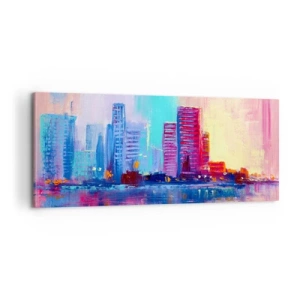 Quadro em tela - Banhada em cores - 100x40 cm