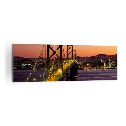 Quadro em tela - Noite em roxo - 160x50 cm