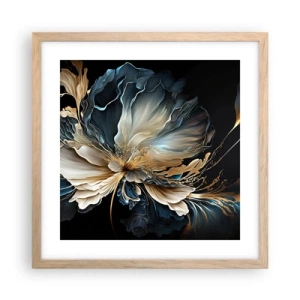 Pôster com moldura de carvalho claro - Flor de samambaia de conto de fadas - 40x40 cm