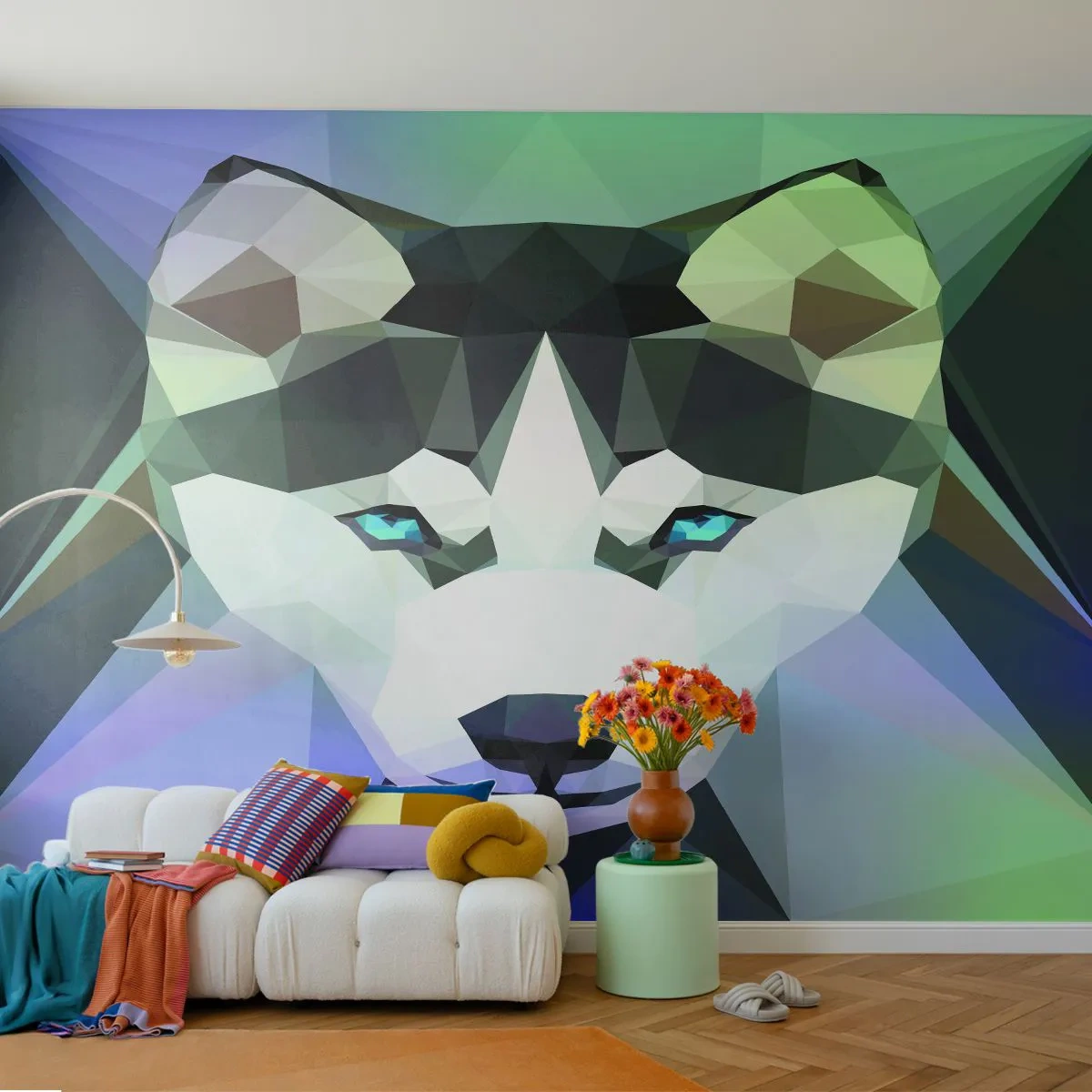 Papel de Parede Premium Sand - Memória da neve do norte - Abstração, Animais, Lobo - 100x70 cm