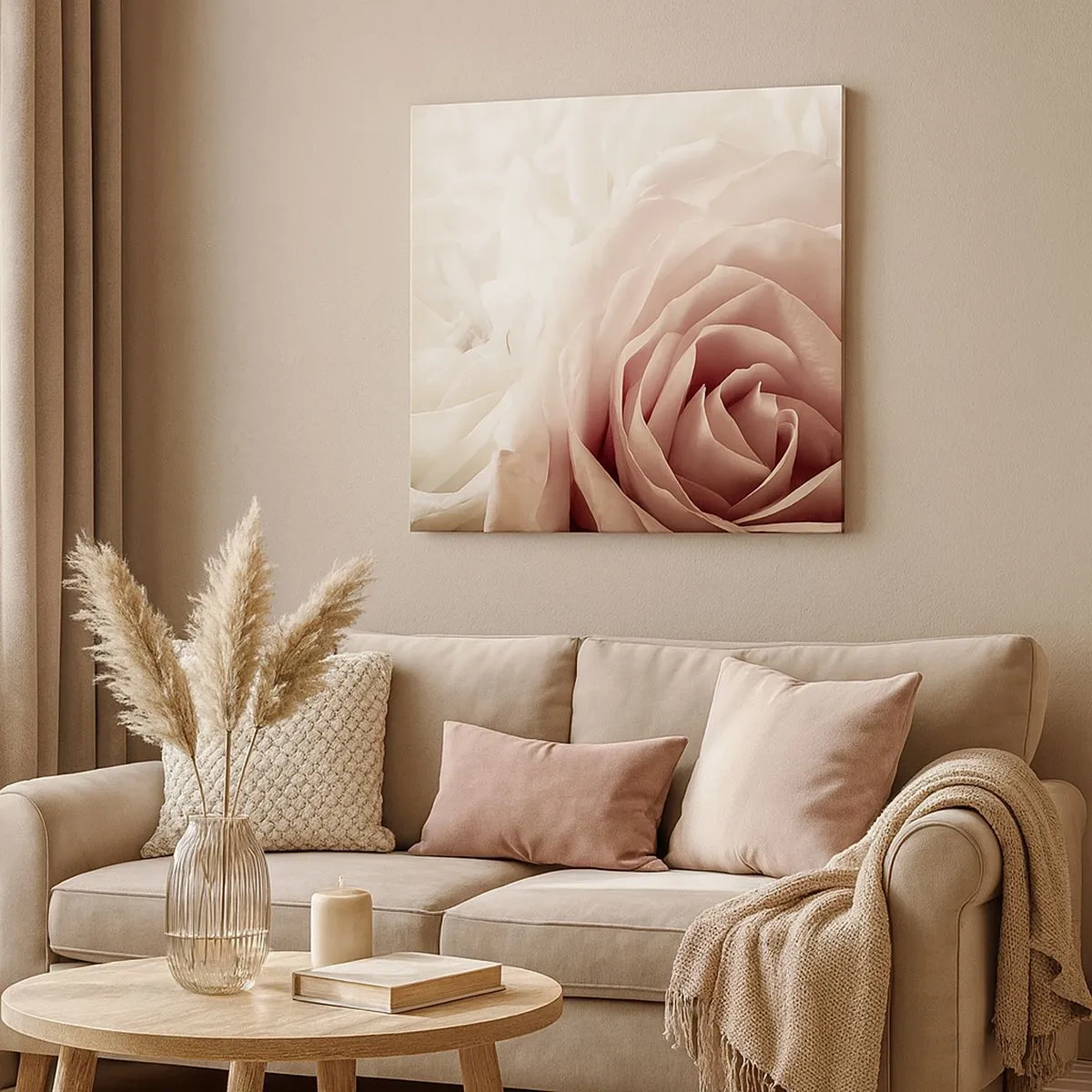 Quadro em tela - No coração de uma rosa - 30x30 cm