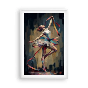 Pôster em moldura branca - Dança da fita - 61x91 cm