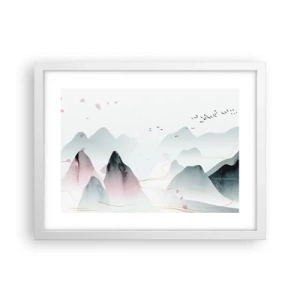 Pôster em moldura branca - Acima dos picos - 40x30 cm