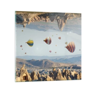 Quadro em vidro - Tudo é possível aqui - 40x40 cm