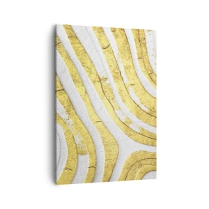 Quadro em tela - Composição a branco e ouro - 50x70 cm