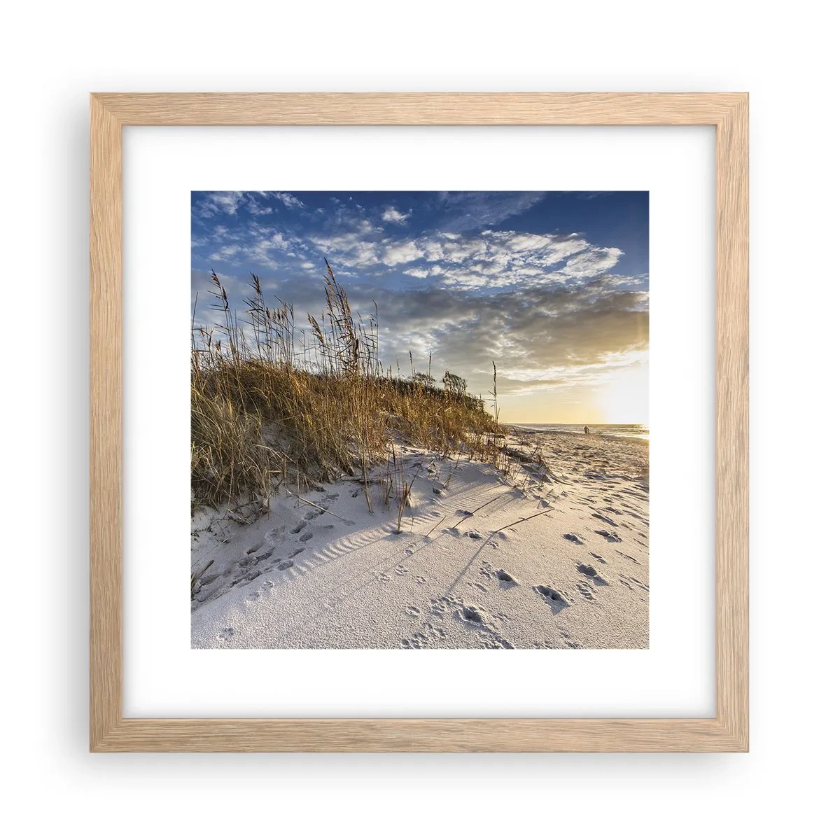 Pôster com moldura de carvalho claro - Um convite para um passeio - 30x30 cm