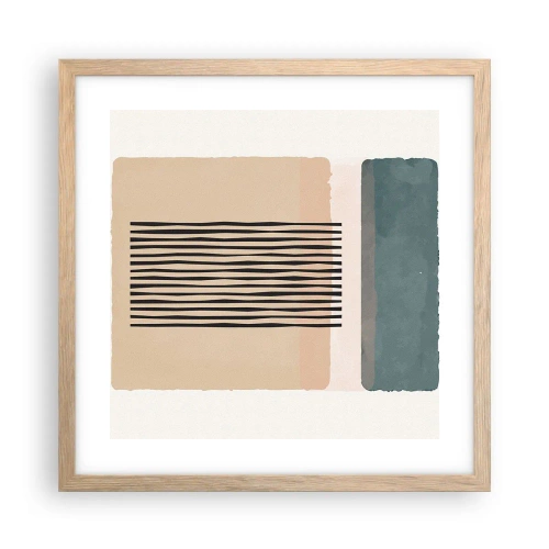 Pôster com moldura de carvalho claro - Está tudo bem - 40x40 cm