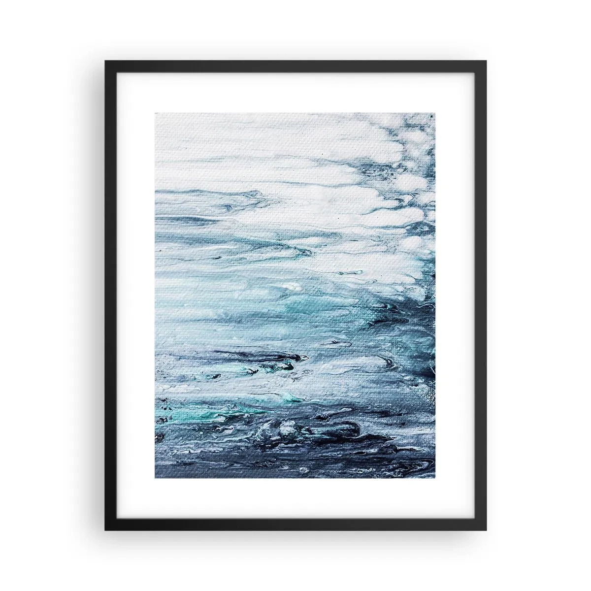 Pôster com moldura preta - Estalactites em azul - 40x50 cm