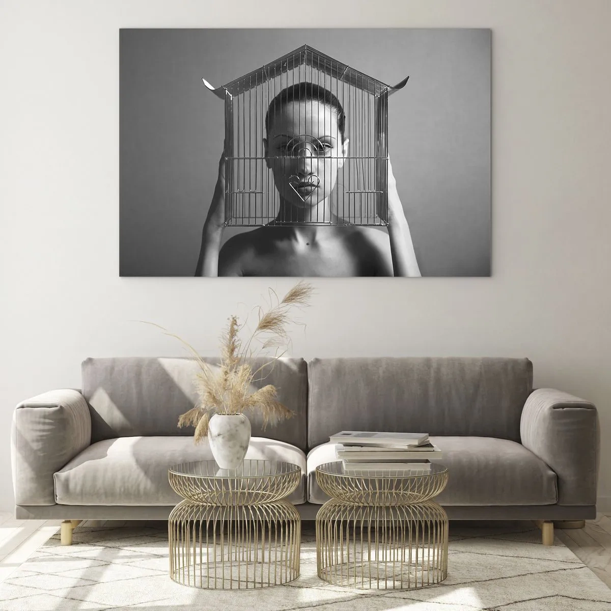 Quadro em vidro - Retrato um pouco surreal - 120x80 cm