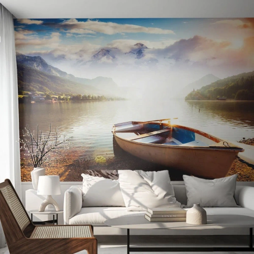 Papel de Parede Autocolante Deluxe Sticker - Sobre águas grandes e límpidas - Paisagem, Lago, Montanhas - 100x70 cm