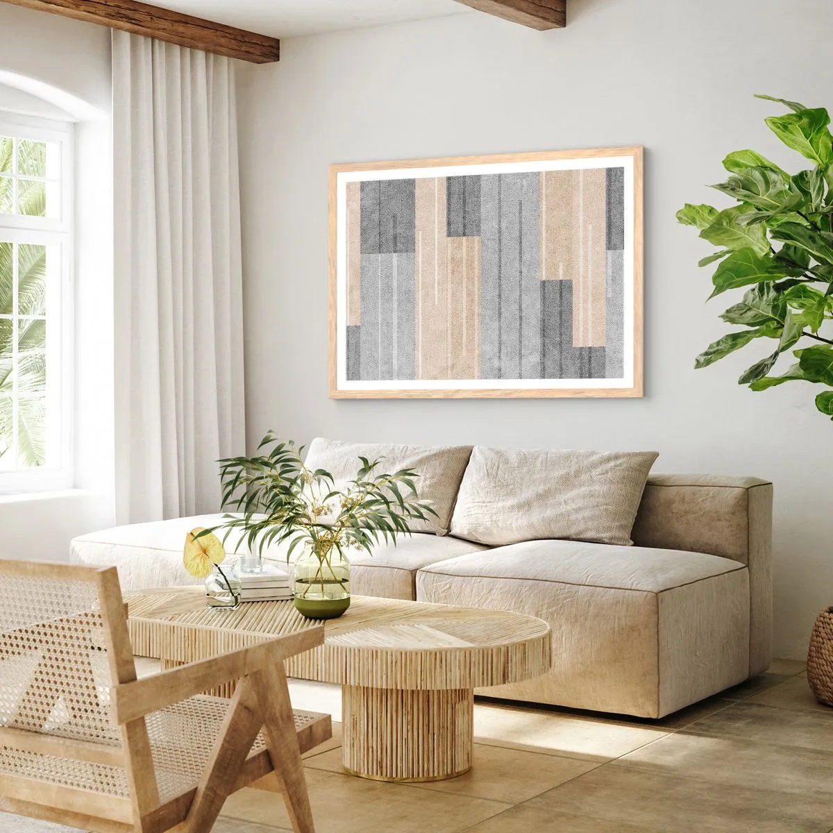 Pôster com moldura de carvalho claro - Composição: mantenha vertical - 100x70 cm