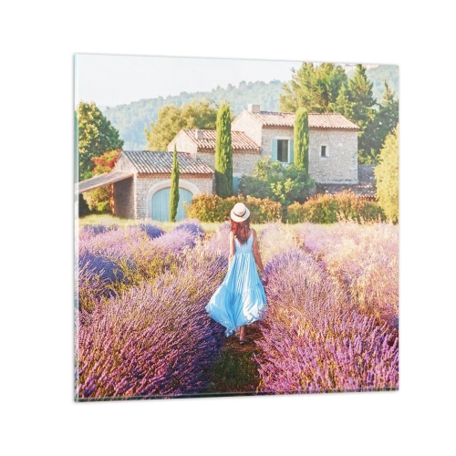 Quadro em vidro - Menina Lavanda - 30x30 cm