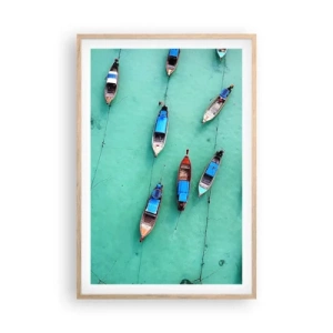 Pôster com moldura de carvalho claro - Na alegre expectativa - 61x91 cm