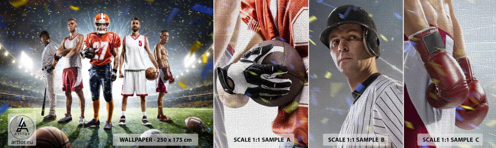 Amostra de papel de parede Premium Canvas - Gladiadores dos campos - Esporte, Atleta, Futebol - 100x30 cm