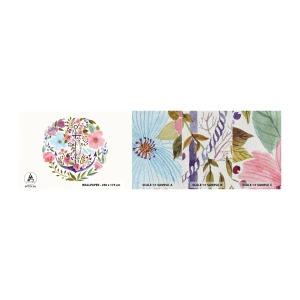 Amostra de papel de parede Premium Sand - O bom sonho de um marinheiro - Âncora, Boho, Beira-mar - 100x30 cm