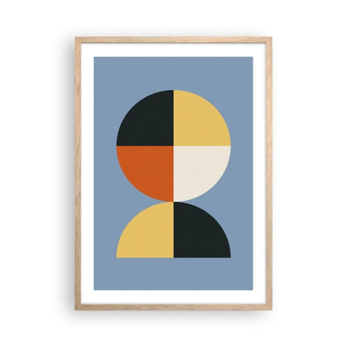 Pôster com moldura de carvalho claro - Verja e conte - 50x70 cm