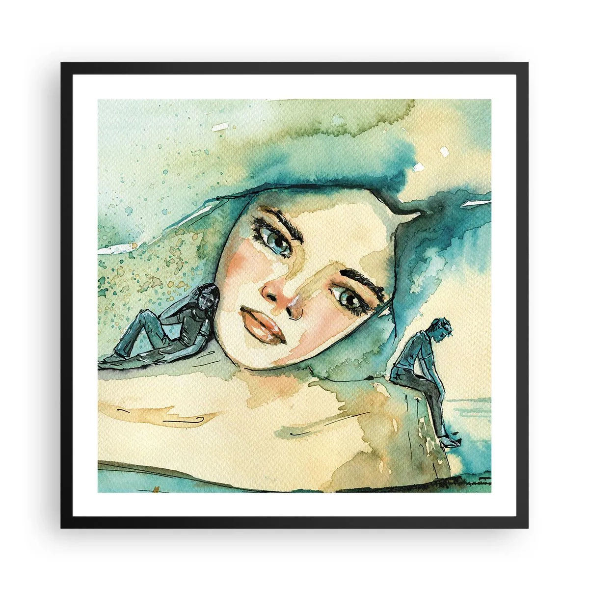 Pôster com moldura preta - Am I blue? - 60x60 cm