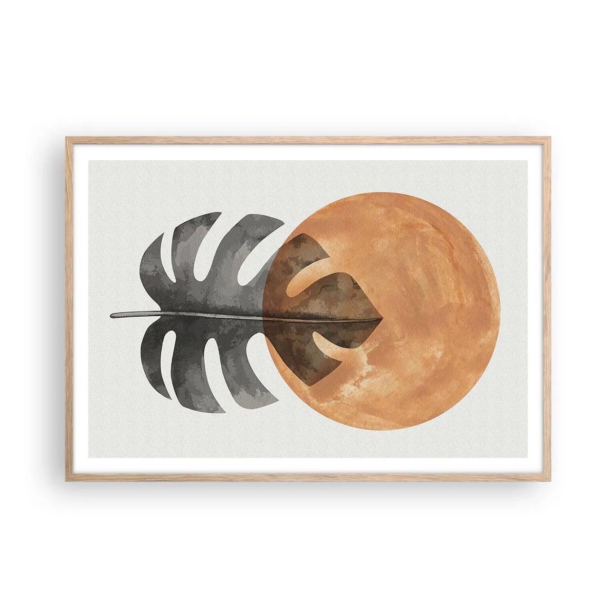 Pôster com moldura de carvalho claro - Sempre o sol - 100x70 cm