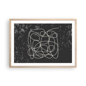 Pôster com moldura de carvalho claro - Pensamentos errantes - 70x50 cm