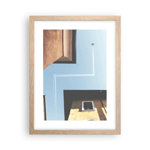 Pôster com moldura de carvalho claro - Acima do labirinto da cidade - 30x40 cm