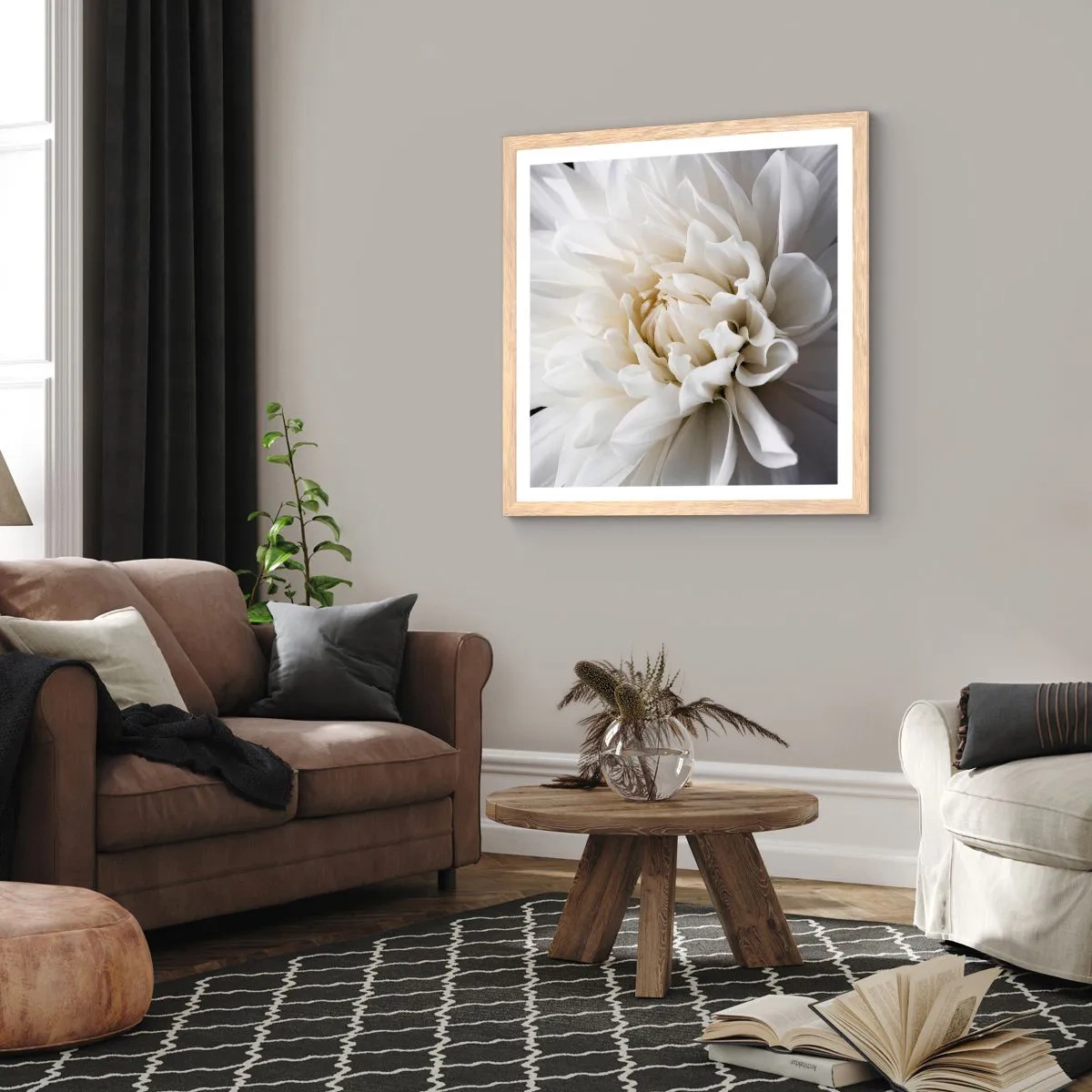 Pôster com moldura de carvalho claro - Manhã da noiva - 30x30 cm