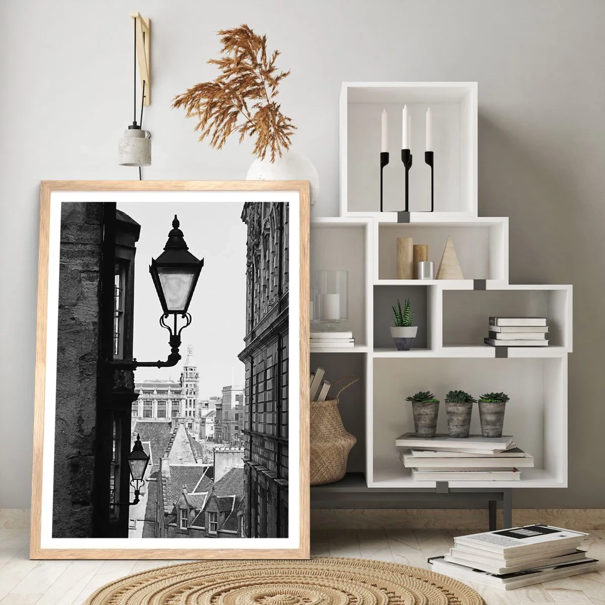 Pôster com moldura de carvalho claro - A história de Edimburgo - 50x70 cm