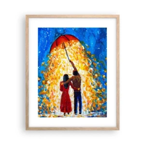 Pôster com moldura de carvalho claro - A magia de uma noite chuvosa? - 40x50 cm