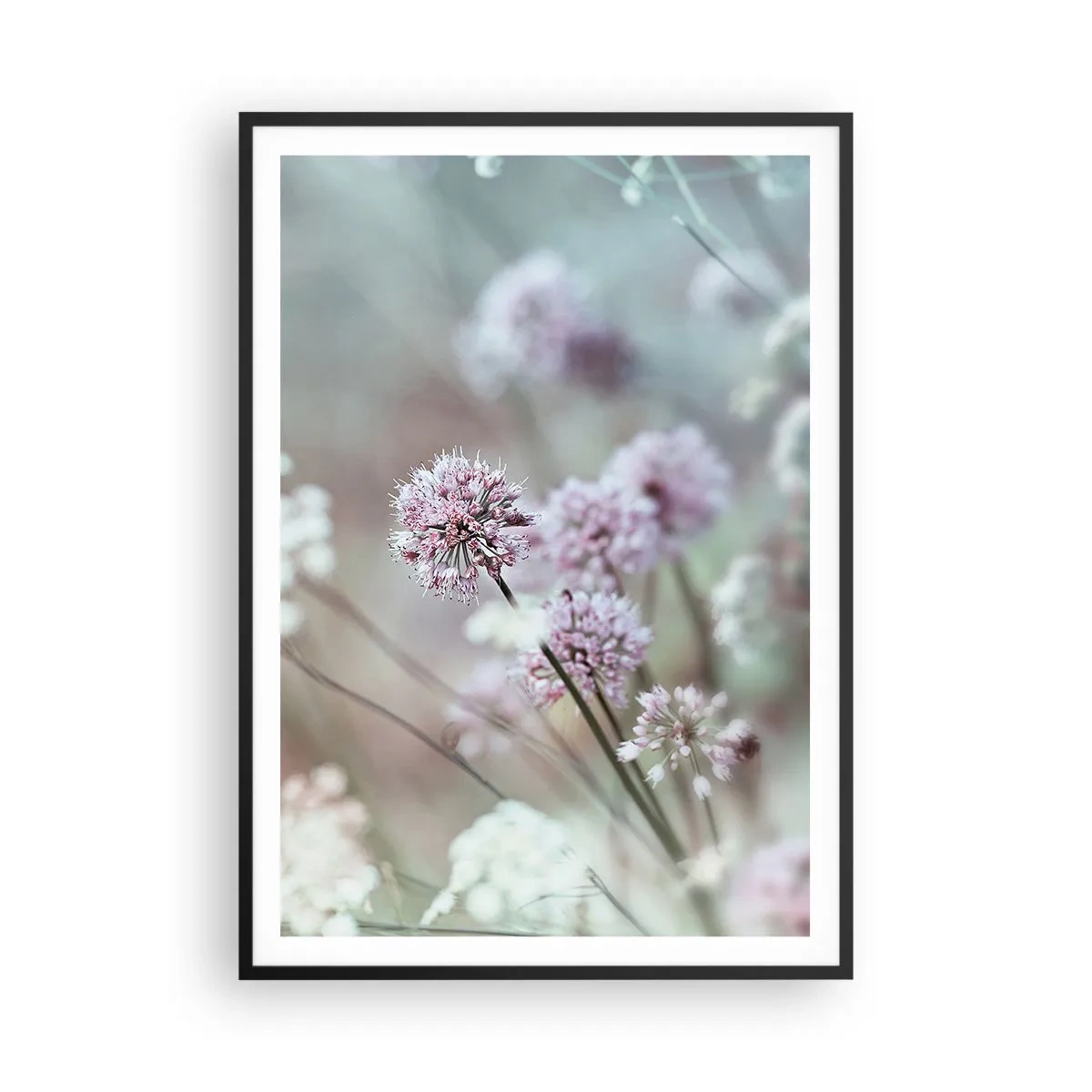 Pôster com moldura preta - Doce delicadeza das ervas - 70x100 cm