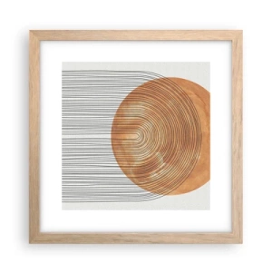 Pôster com moldura de carvalho claro - Composição solar - 30x30 cm