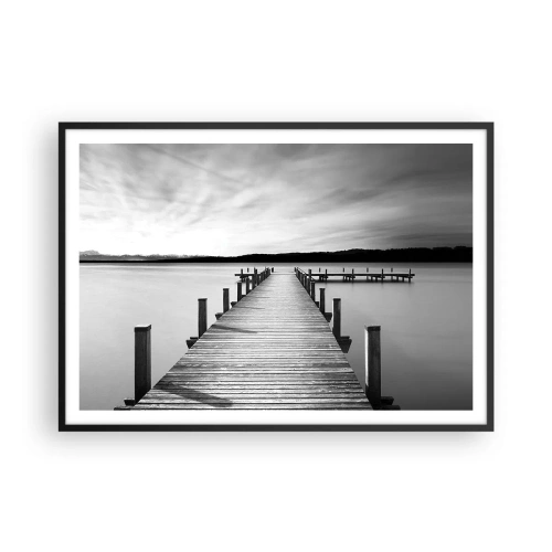Pôster com moldura preta - A fonte da tranquilidade - 100x70 cm