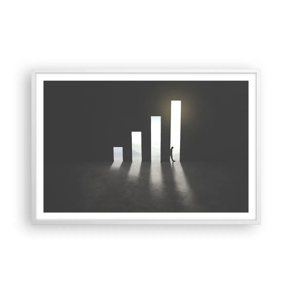 Pôster em moldura branca - Sucesso – impressão - 91x61 cm