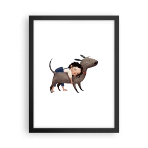 Pôster com moldura preta - Melhores amigos - 30x40 cm