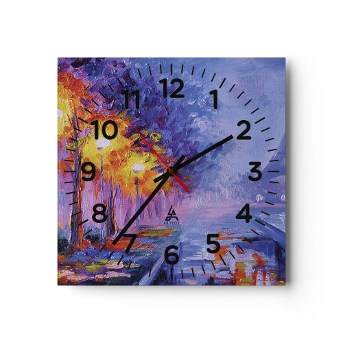 Relógio de parede - Relógio em vidro - Uma caminhada dos sonhos - 40x40 cm