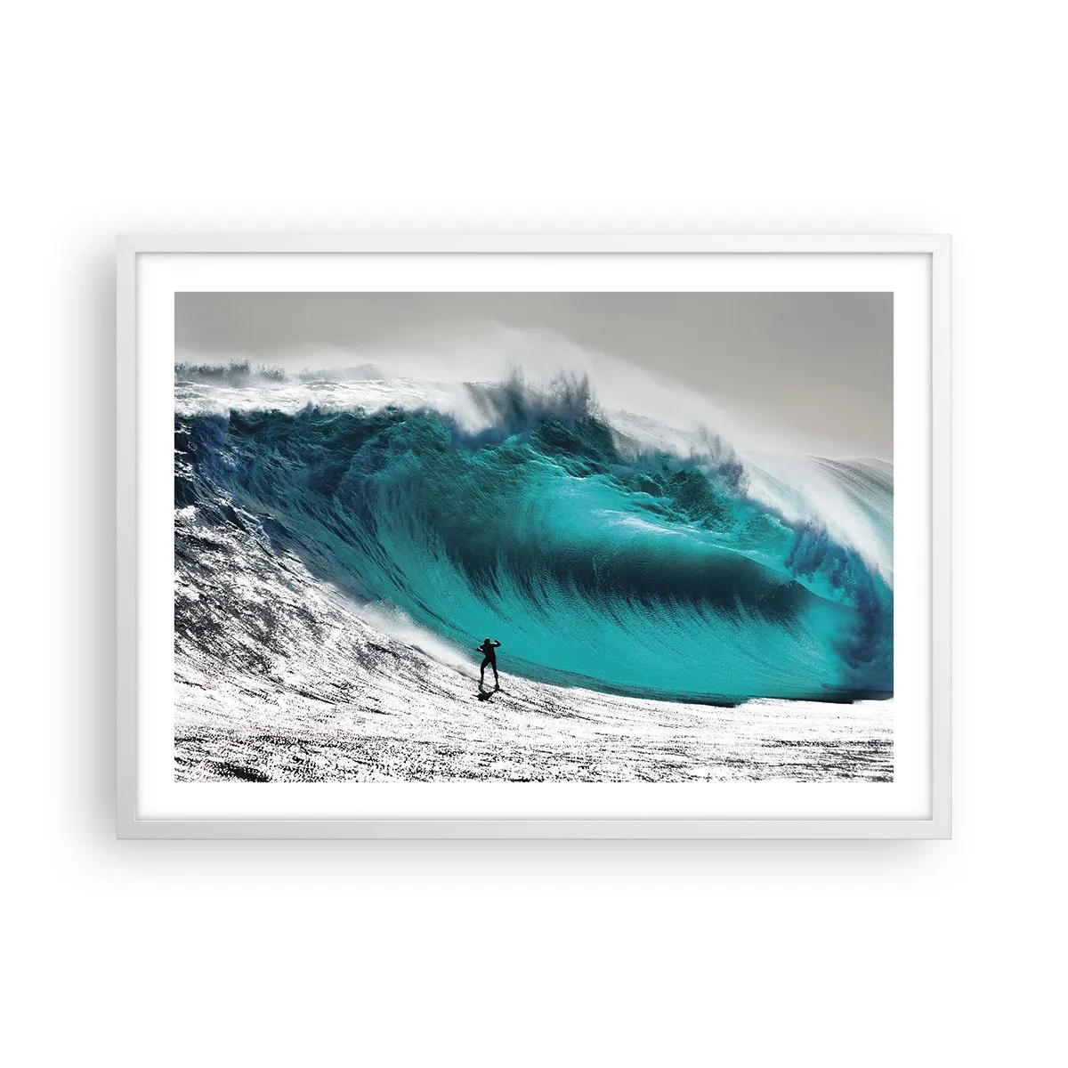 Pôster em moldura branca - Desafio aceite - 70x50 cm