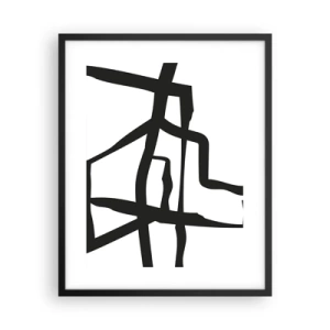 Pôster com moldura preta - Projeto preto e branco - 40x50 cm