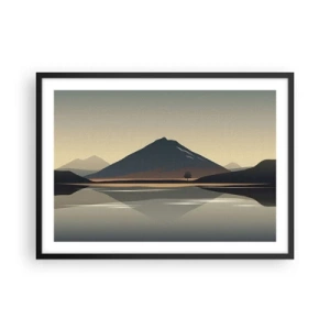 Pôster com moldura preta - Reflexo de espelho - 70x50 cm