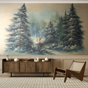 Papel de Parede Autocolante Deluxe Sticker - Prontas para o Natal - Paisagem, Floresta, Natureza - 500x350 cm