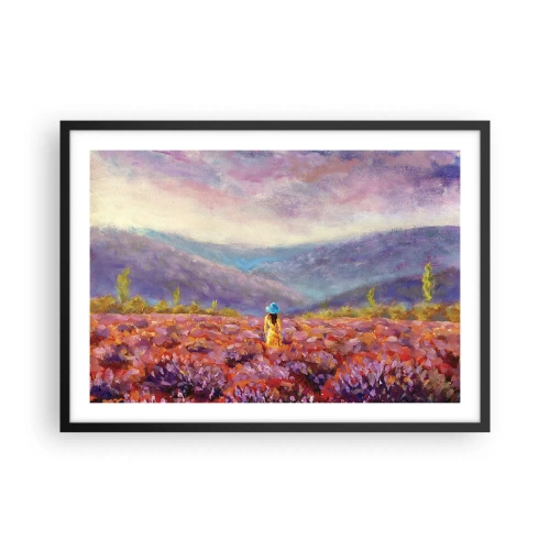 Pôster com moldura preta - No mundo da lavanda - 70x50 cm