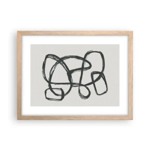 Pôster com moldura de carvalho claro - Abstração em loop - 40x30 cm