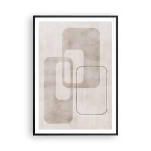 Pôster com moldura preta - Argamassa geométrica - 70x100 cm